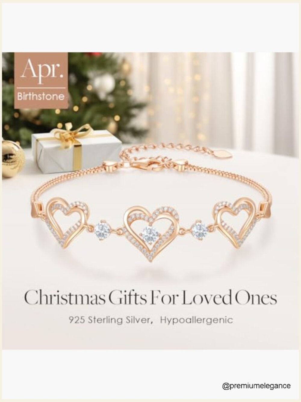 Forever Love Heart Charm Link Bracelet - Sterling Silver Birthstone Bracelet View 4